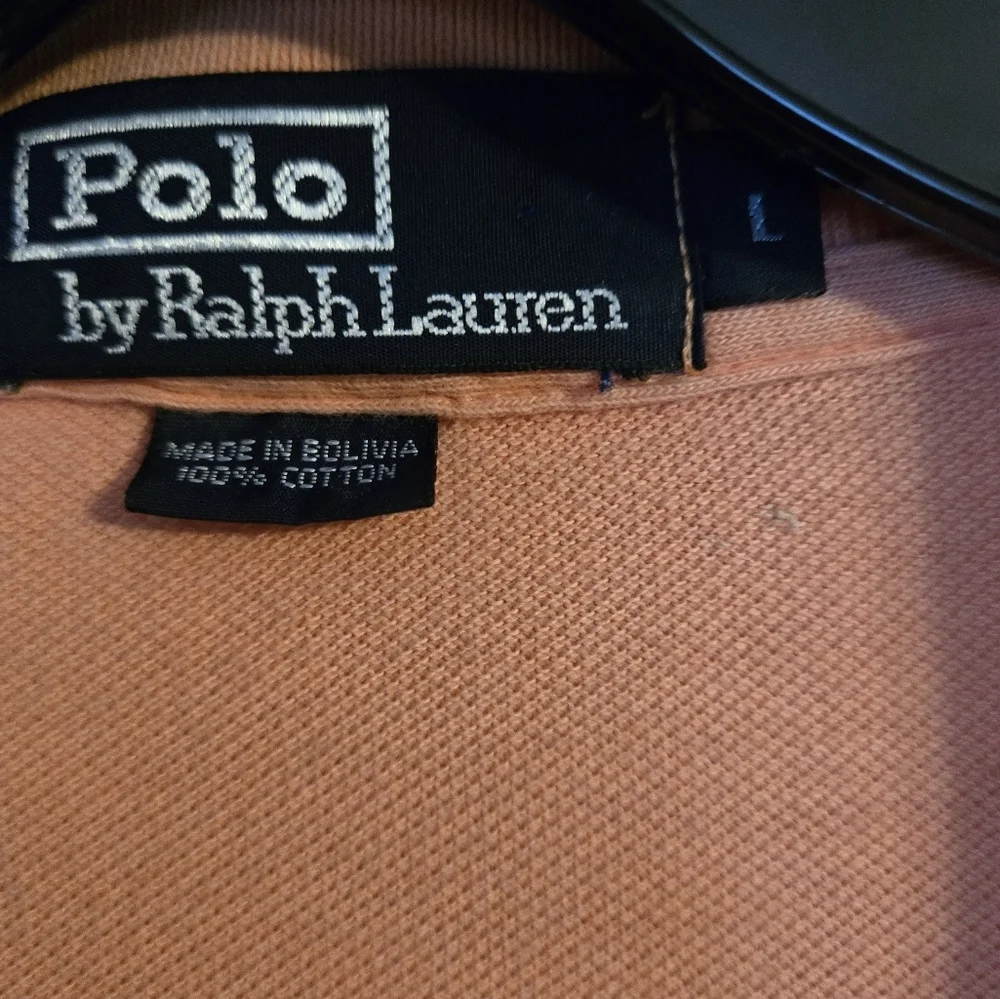 Men's Ralph Lauren Peach Colored Polo Shirt, Size Large